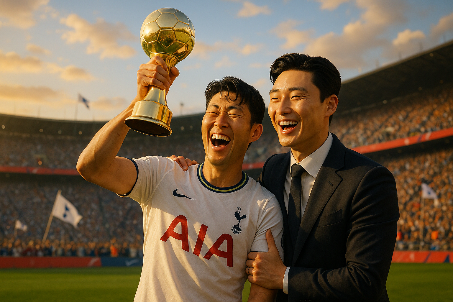 découvrez la réaction touchante de park seo joon alors qu'il célèbre le premier trophée de carrière de son heung min, une rencontre émouvante entre deux icônes du sport coréen. ne manquez pas ce moment inoubliable qui souligne l'amitié et la passion du football.